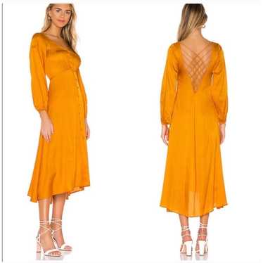 Free People Later Days Midi Dress Tangerine Size 2 - image 1