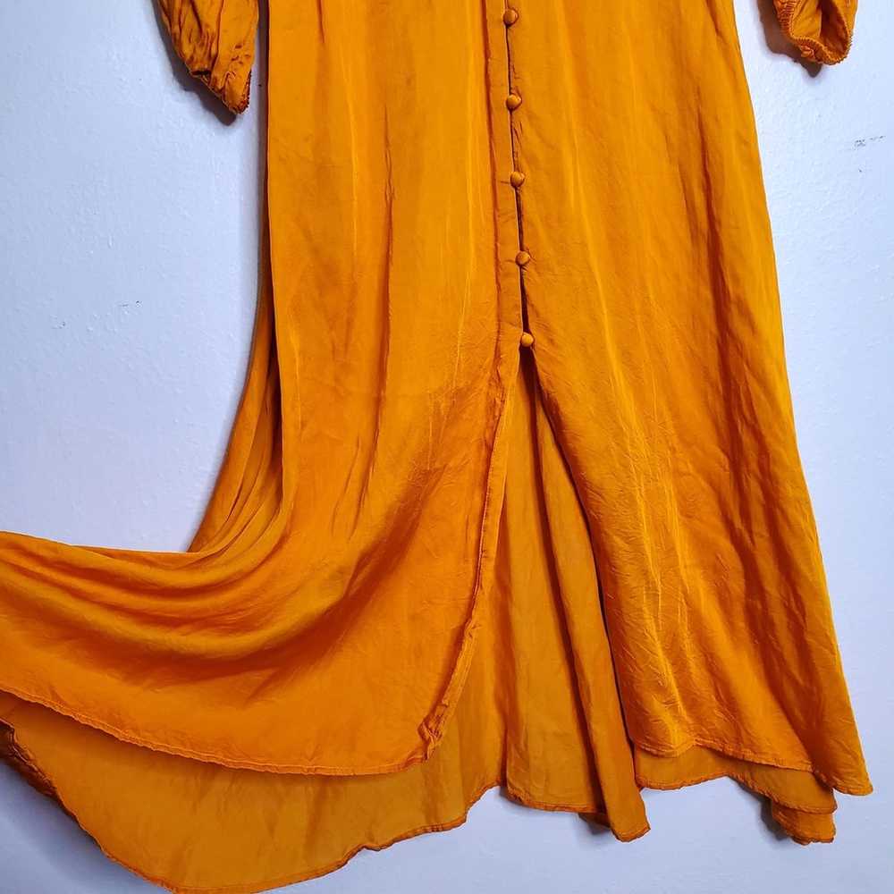 Free People Later Days Midi Dress Tangerine Size 2 - image 4