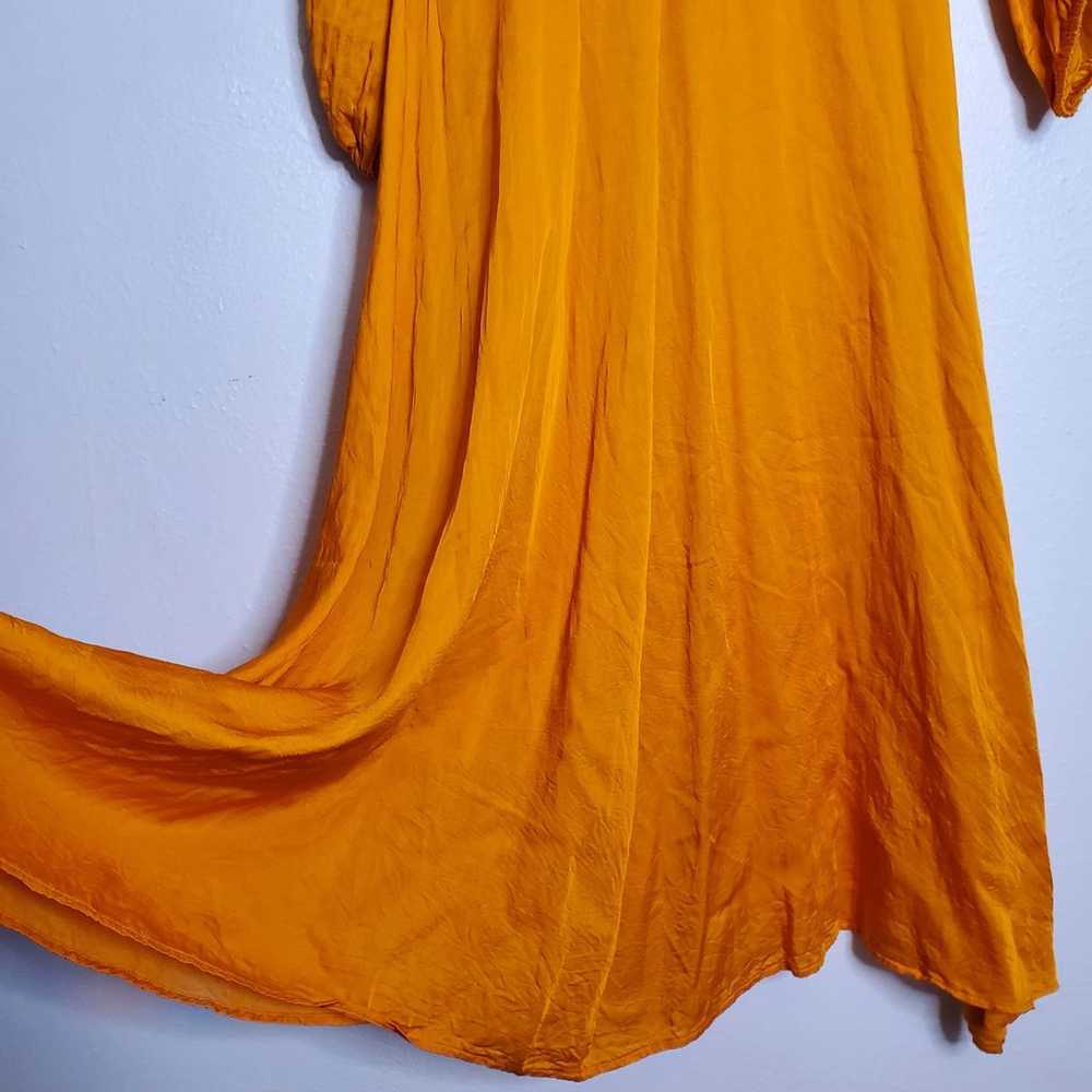 Free People Later Days Midi Dress Tangerine Size 2 - image 5