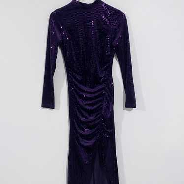 Zara Sparkly Velvet Ruched Maxi Dress