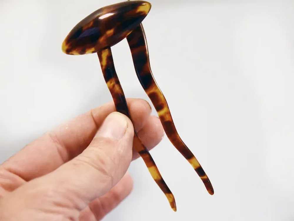 Beautiful Edwardian faux tortoise shell comb - image 8