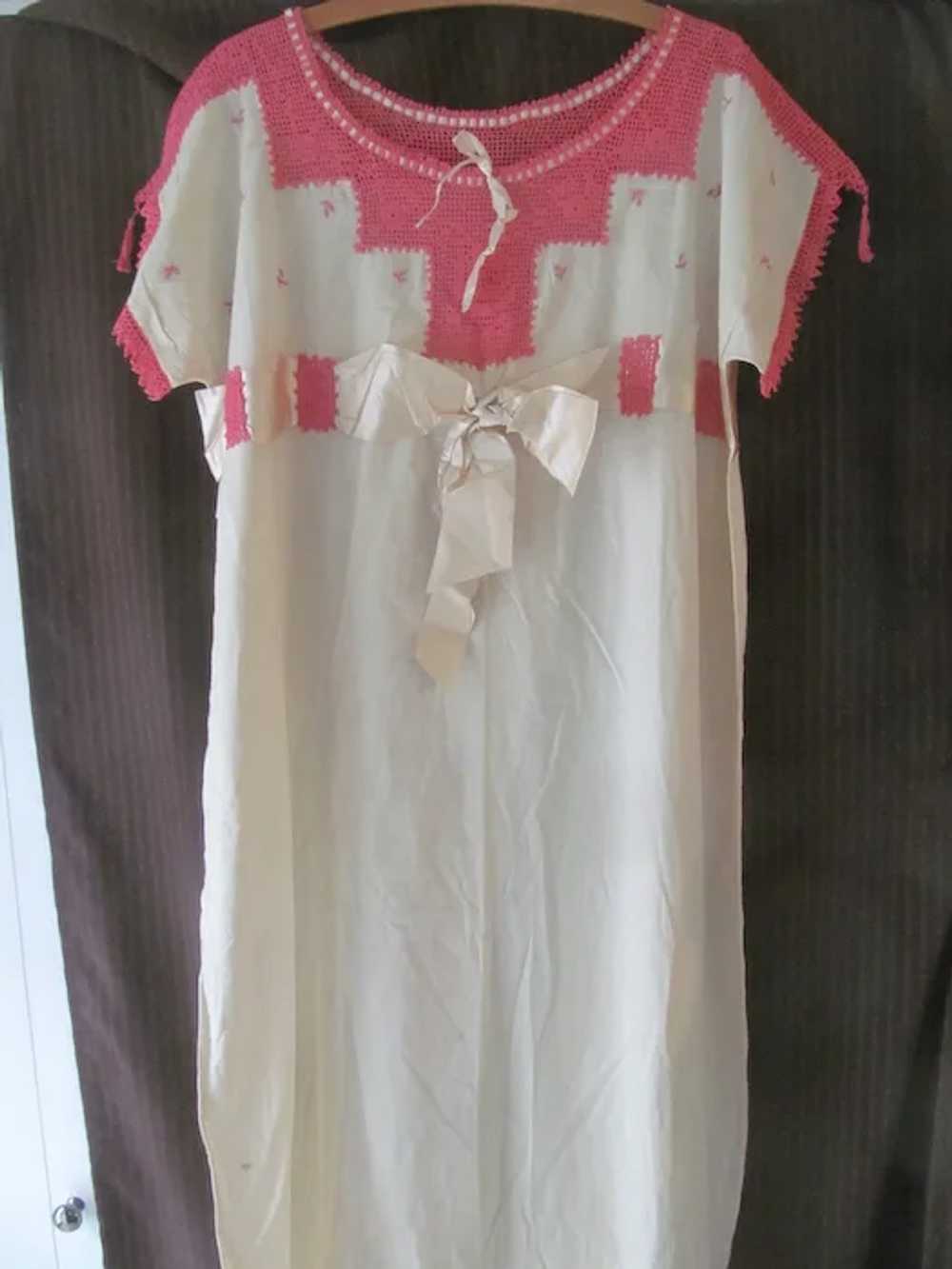Never Worn~Edwardian 1900’s Cotton Night Gown~Pin… - image 3