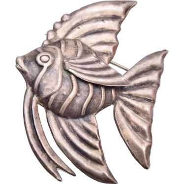 Mexico Silver Angel Fish Brooch