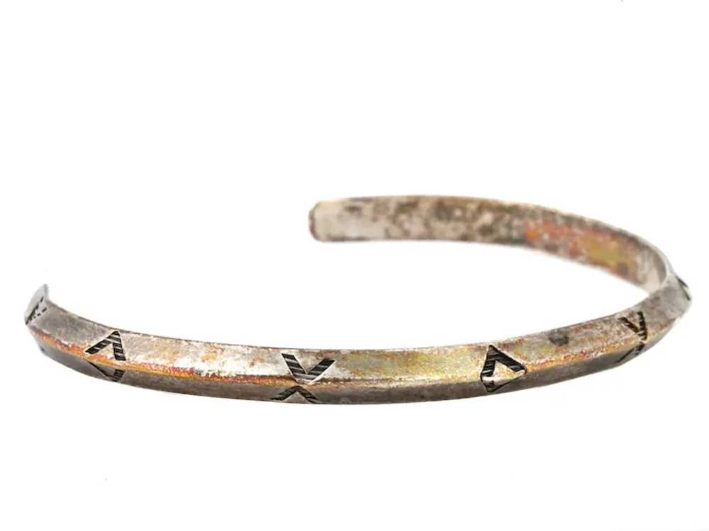 Sterling Silver Native American Navajo Bangle - image 2