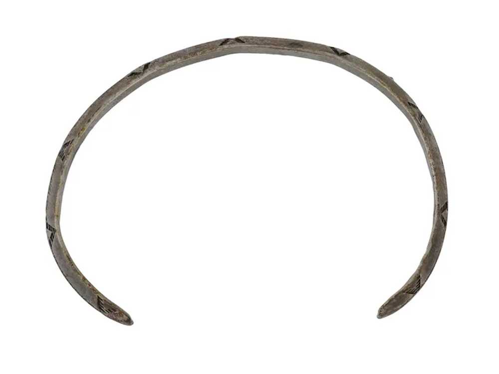 Sterling Silver Native American Navajo Bangle - image 4