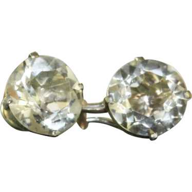 Estate 8CT Vintage Rock Crystal Omega Earrings