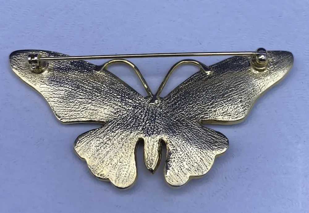 Gorgeous Large Enameled Butterfly Brooch in Bold … - image 3