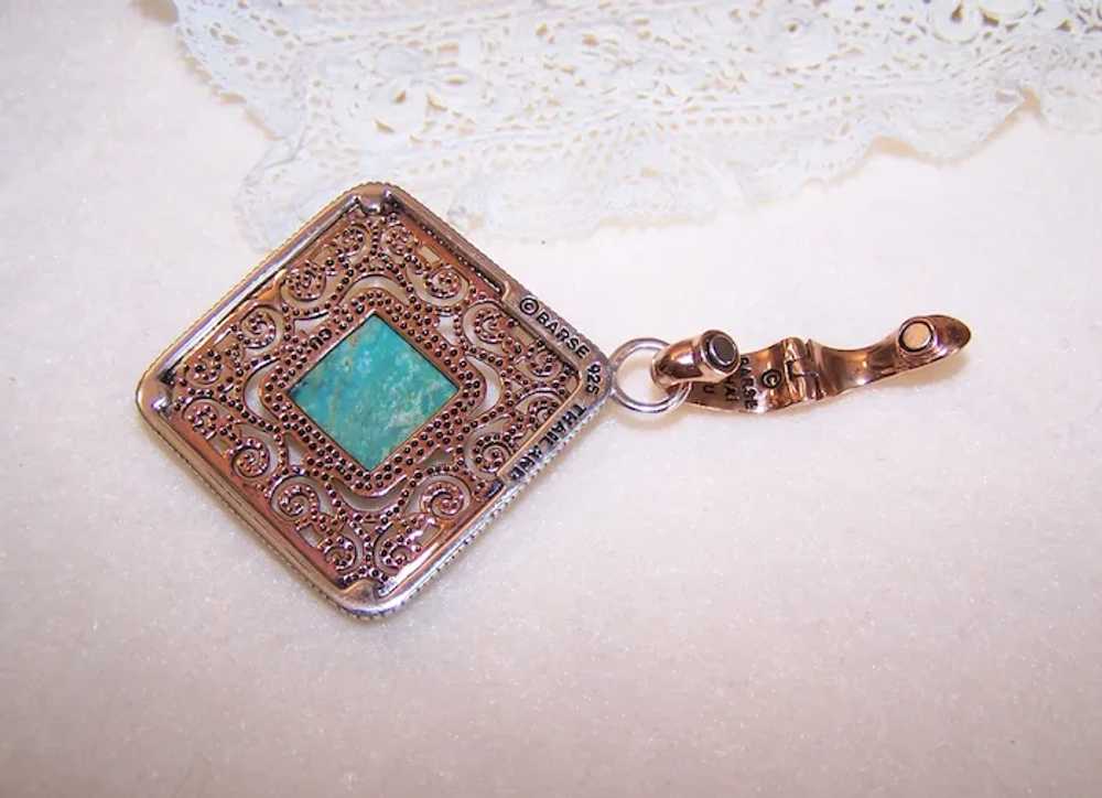 Barse Sterling Silver Rose Gold Vermeil Turquoise… - image 7