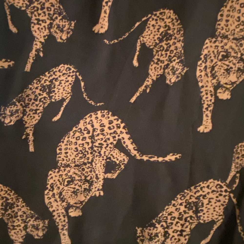 Rory Beca Black Silk Kaya Dress with Leopards Siz… - image 5