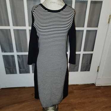 J McLaughlin Womens Black White Striped Long Slee… - image 1