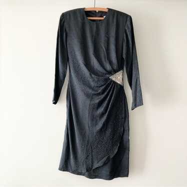 VTG Argenti Black Silk Dress Size 4