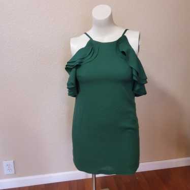 Willow Ruffle Sleeveless Mini Dress M Green New