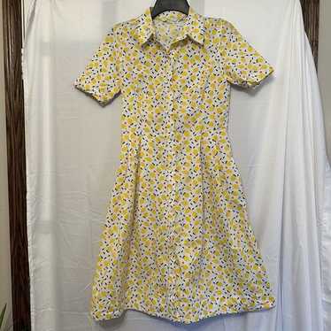Boden Size 2 Summer Cotton Lemon Shirt Dress Short
