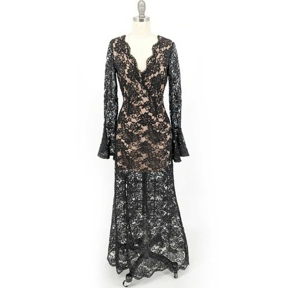 Forever 21 Lace Mermaid Maxi Dress Black S goth r… - image 1