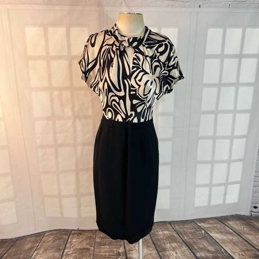 Trina Turk silk blouse black pencil skirt sheath … - image 1