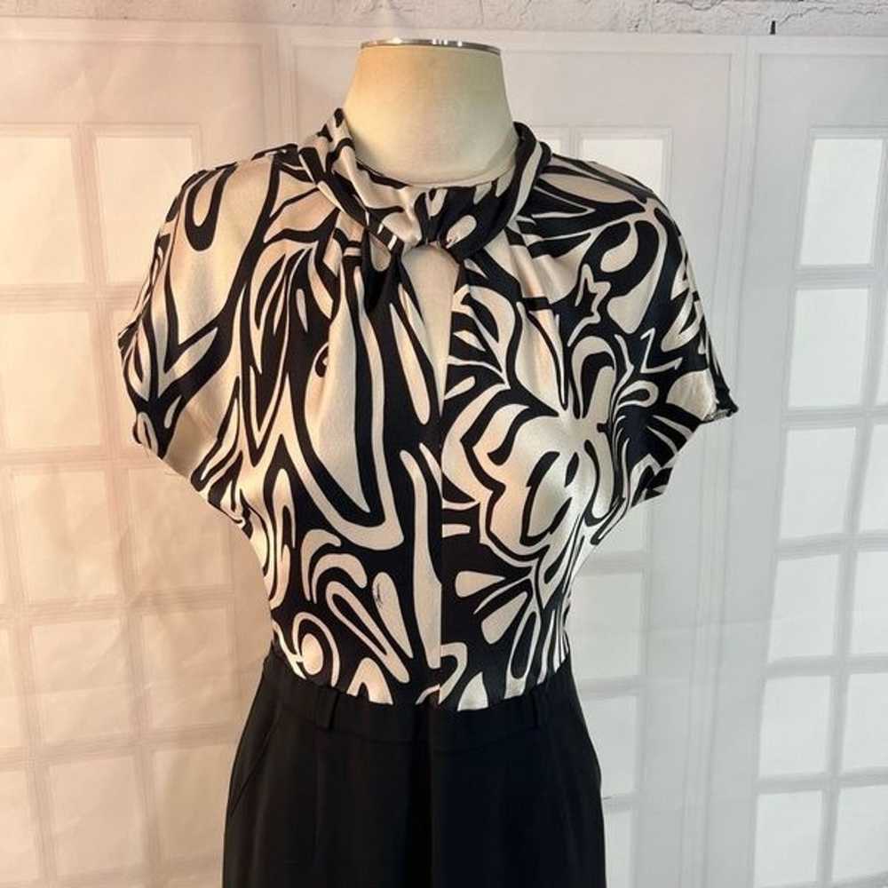 Trina Turk silk blouse black pencil skirt sheath … - image 2