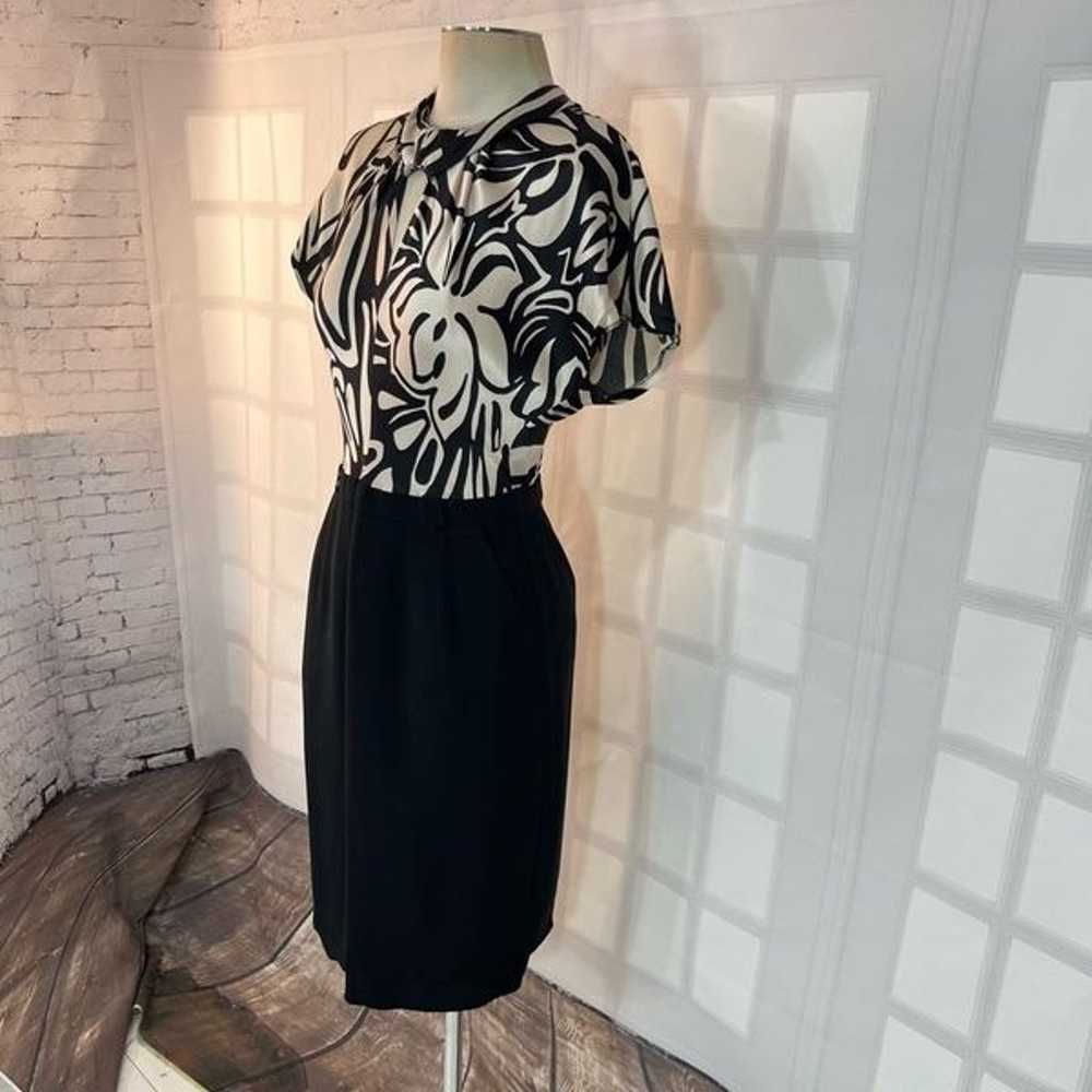 Trina Turk silk blouse black pencil skirt sheath … - image 3