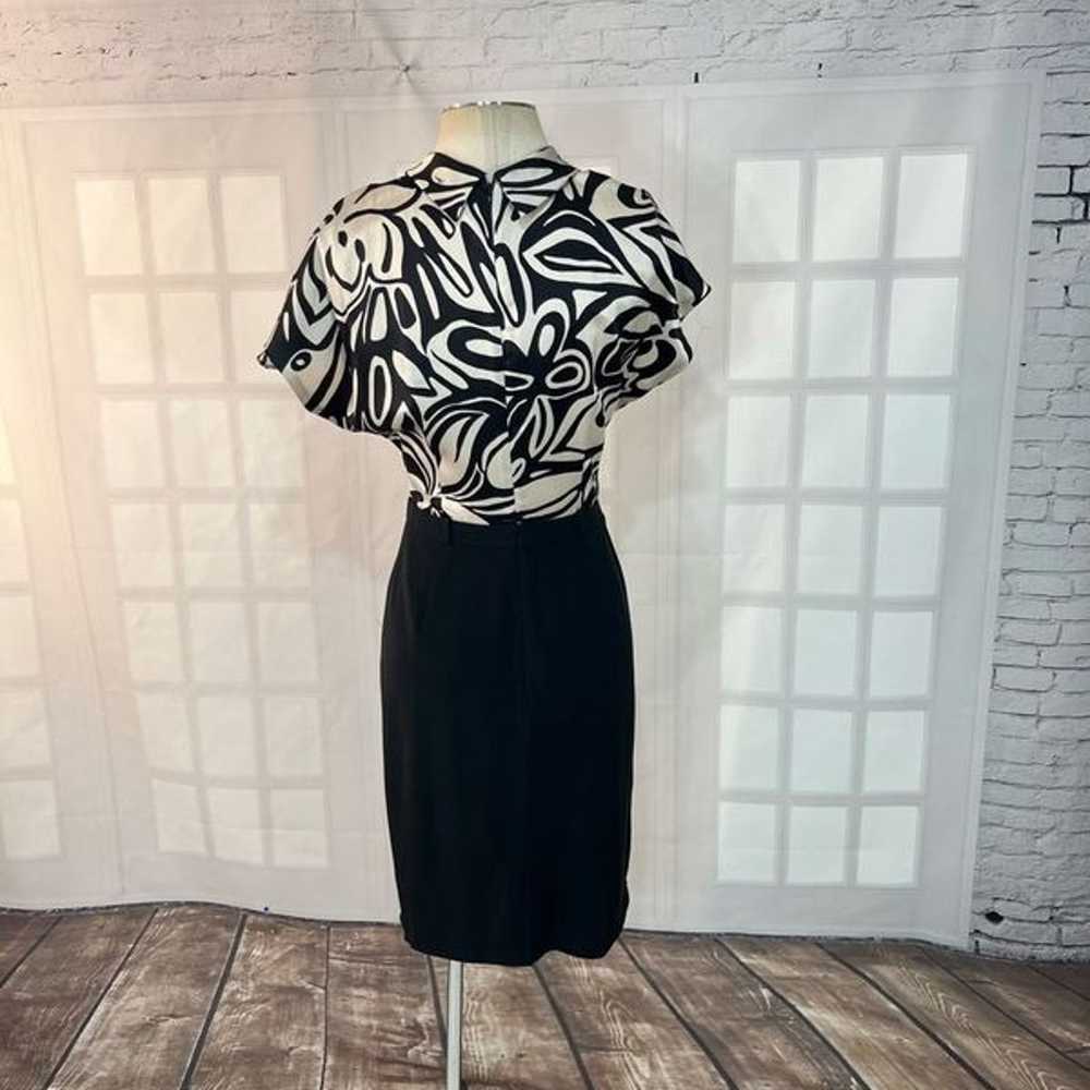 Trina Turk silk blouse black pencil skirt sheath … - image 5