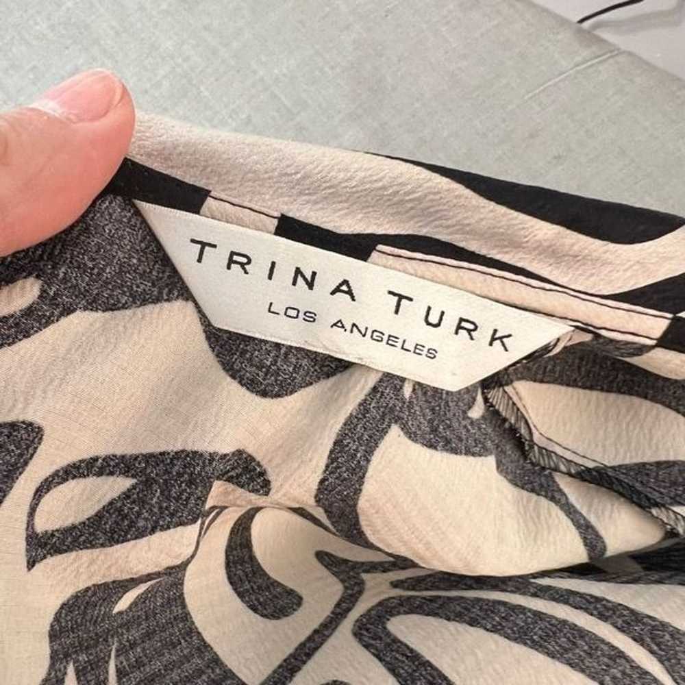 Trina Turk silk blouse black pencil skirt sheath … - image 7