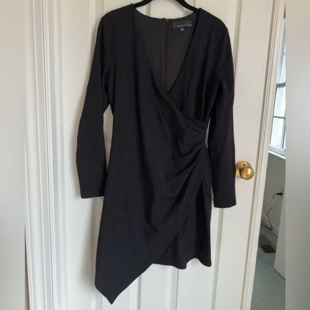 Adelyn Rae Asymmetrical Long Sleeve Black Faux Wr… - image 4