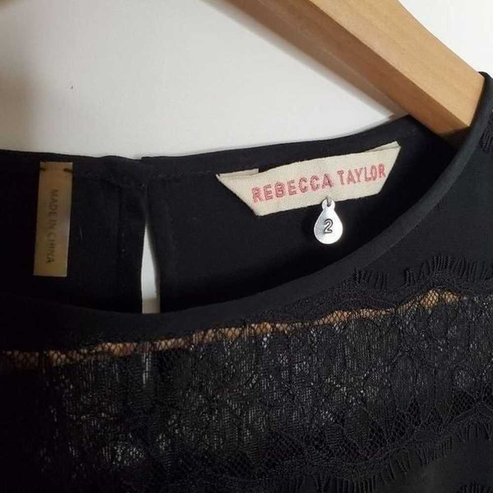 Rebecca Taylor Black 100% Silk Flared Long Sleeve… - image 4