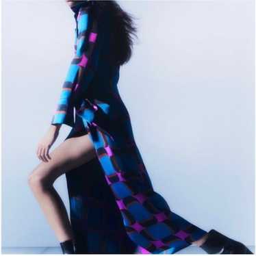 Zara Printed Geometric Wrap Dress Multicolor Blogg