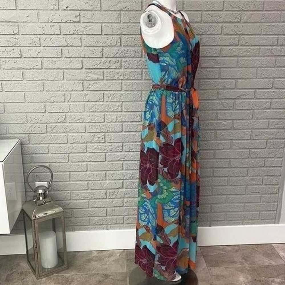 Nine West Floral Print Halter Neck Maxi Dress Siz… - image 2