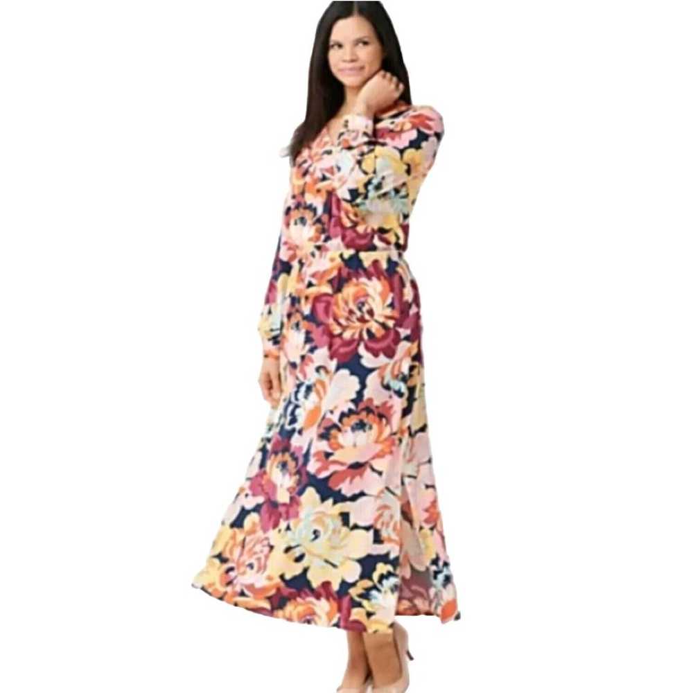Plus Sz 3X Maxi Dress Floral V Neck G.I.L.I. Long… - image 1