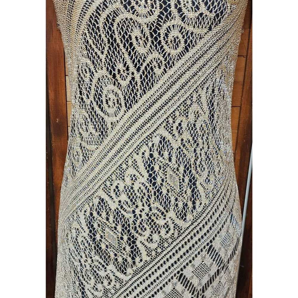 Harlow Vintage Size 12 Knit Crochet Fringed Lace … - image 4