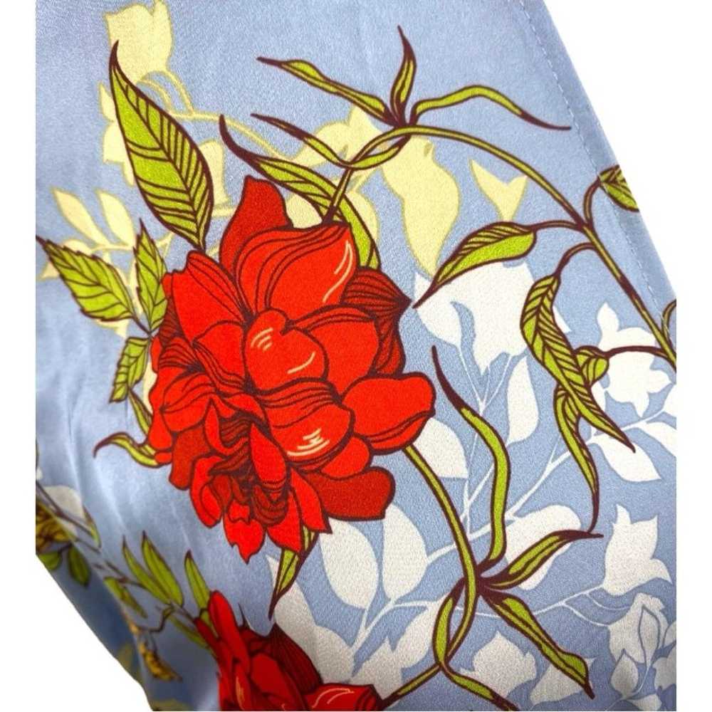 Julie Miles Silk Blend Maxi Dress in Blue Floral … - image 11