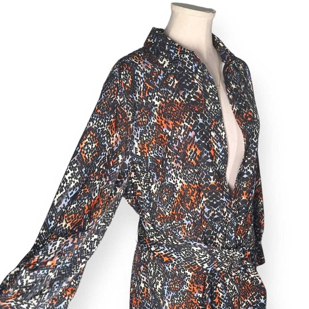 ELOQUII Snake Dotted Print A-Line Dress Midi Butt… - image 4