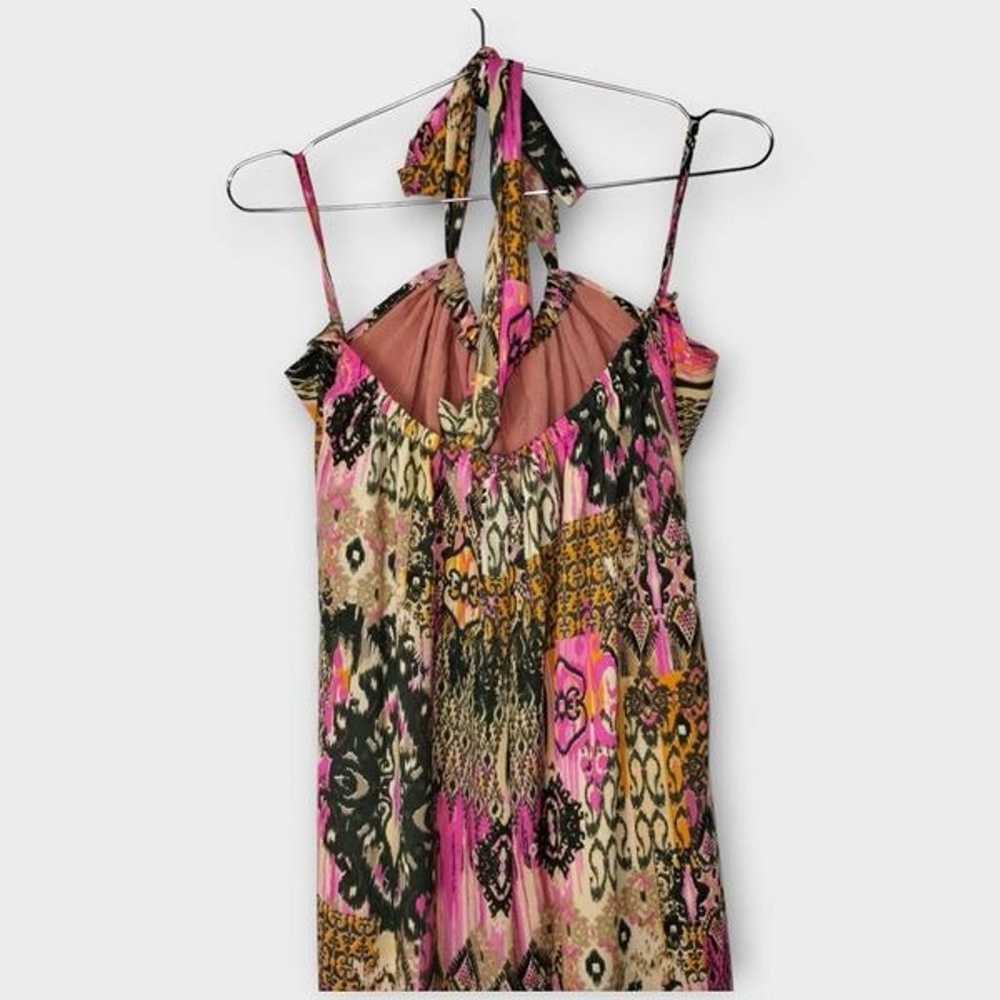 Elan Women's Maxi Sz Medium Halter Pink Brown Sil… - image 4