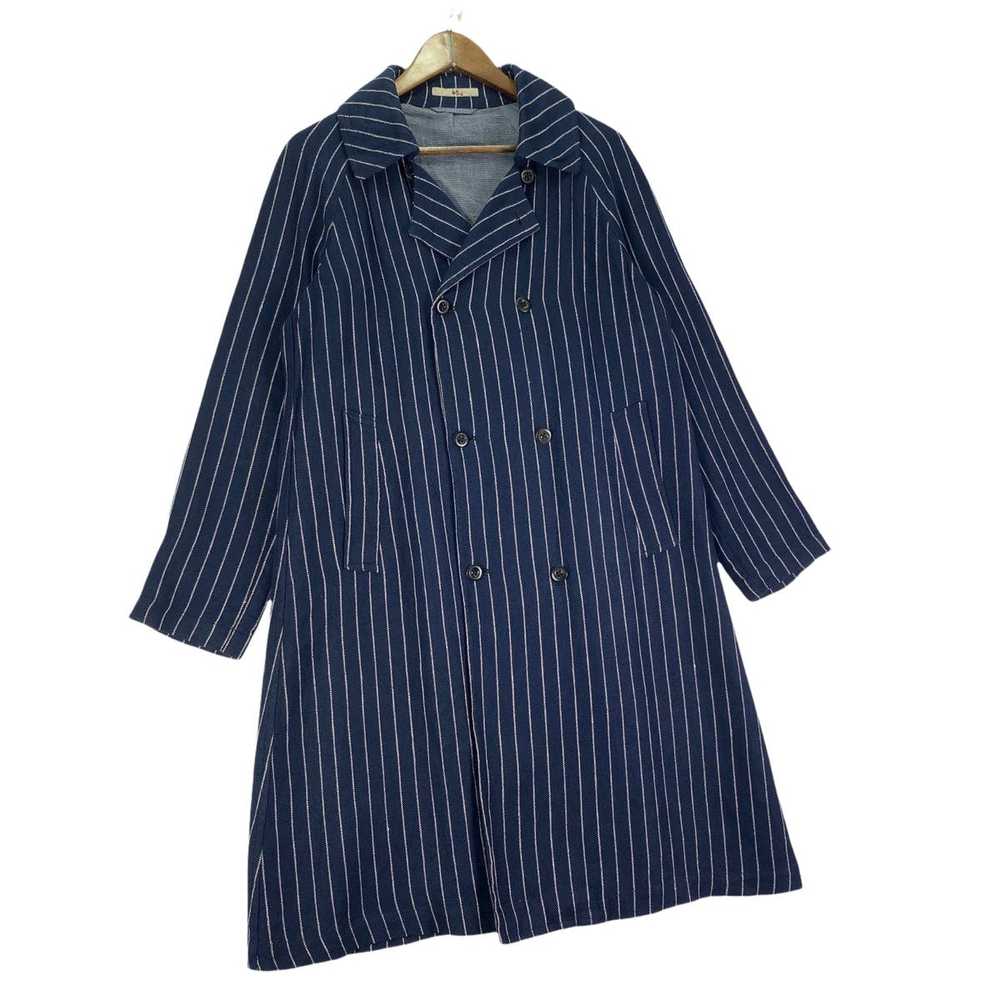 45Rpm Double Breasted Stripes Linen Long Coat Jac… - image 10