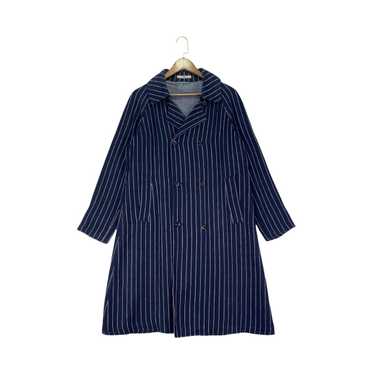 45Rpm Double Breasted Stripes Linen Long Coat Jac… - image 1