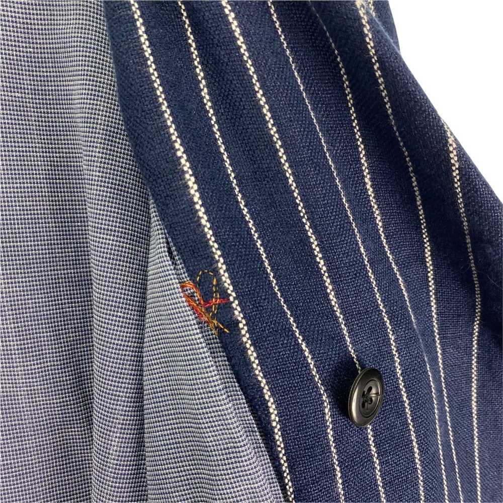 45Rpm Double Breasted Stripes Linen Long Coat Jac… - image 8