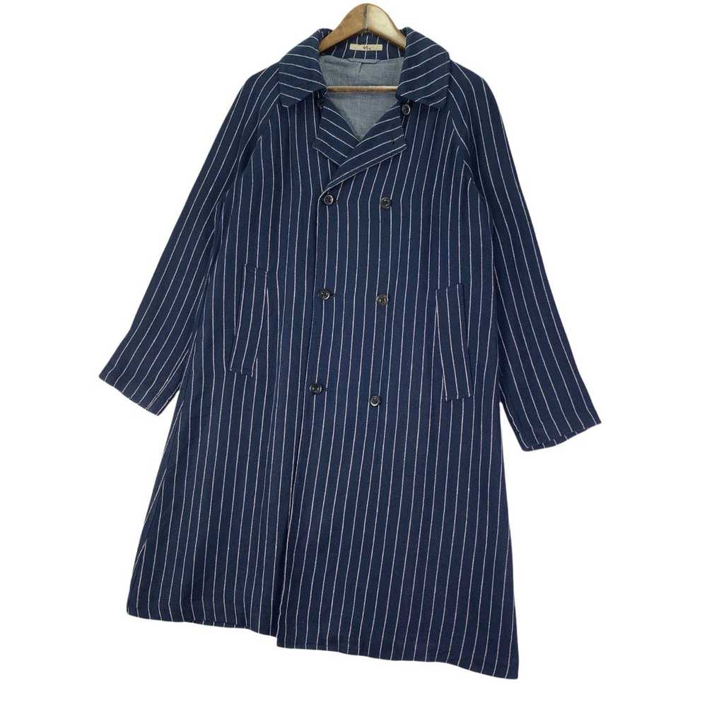 45Rpm Double Breasted Stripes Linen Long Coat Jac… - image 9