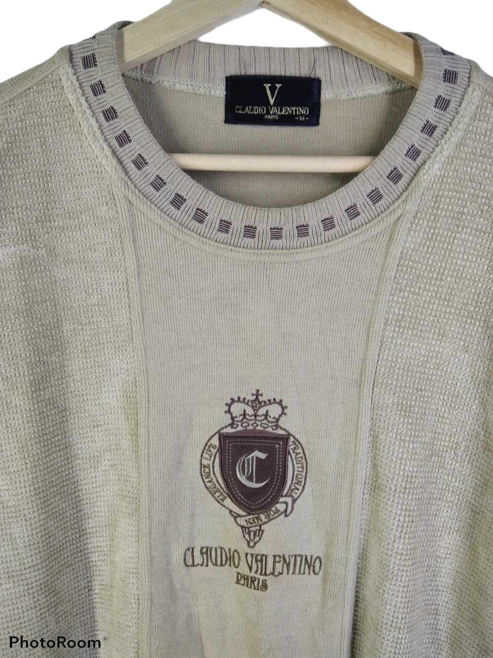 Vintage Claudio Valentino Paris Embroided Logo Sw… - image 3