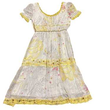 Manuela Moore silk whimsical dress yellow Size Sma