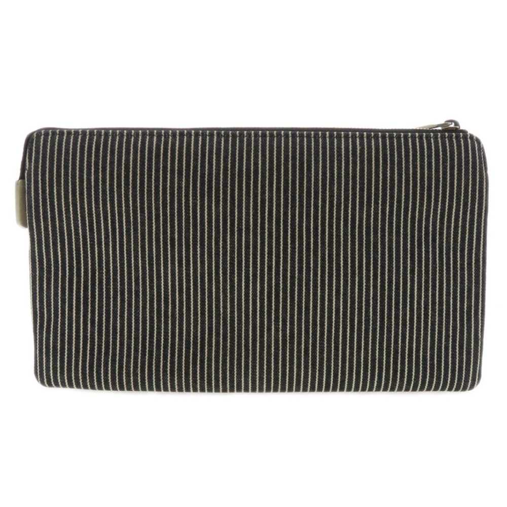 Chanel CHANEL Coco Mark Stripe Pouch Canvas/Leath… - image 2