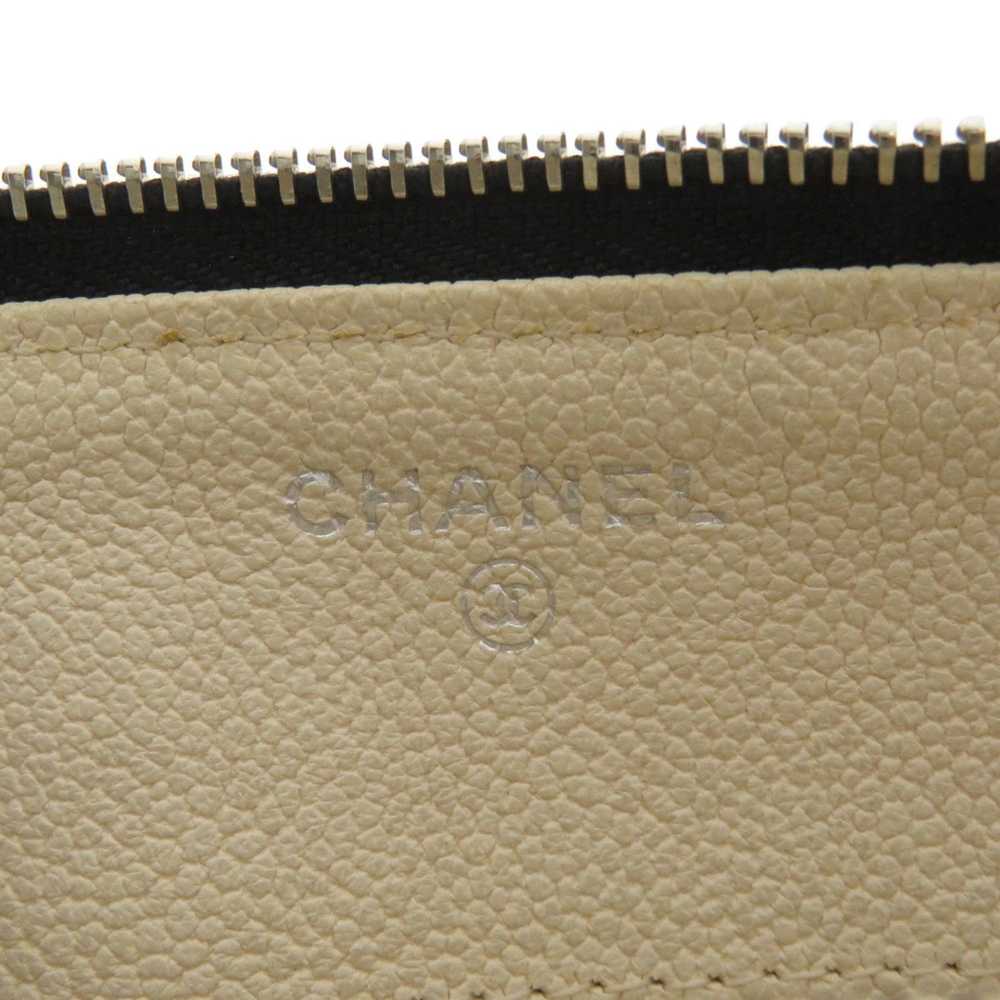 Chanel CHANEL Coco Mark Stripe Pouch Canvas/Leath… - image 7
