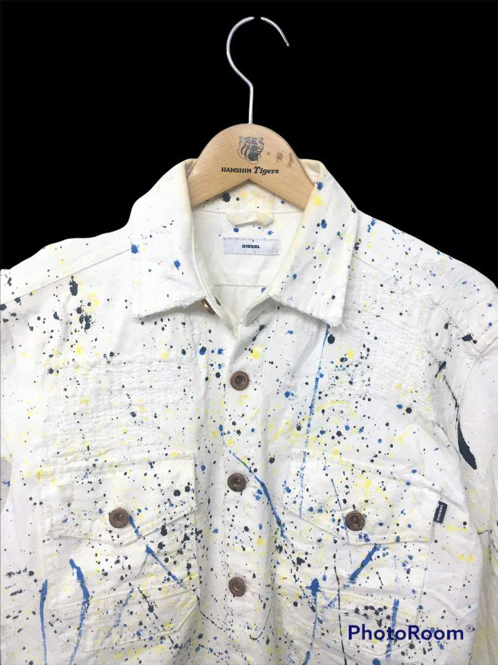 Diesel Distressed Painted Denim jacket - image 4