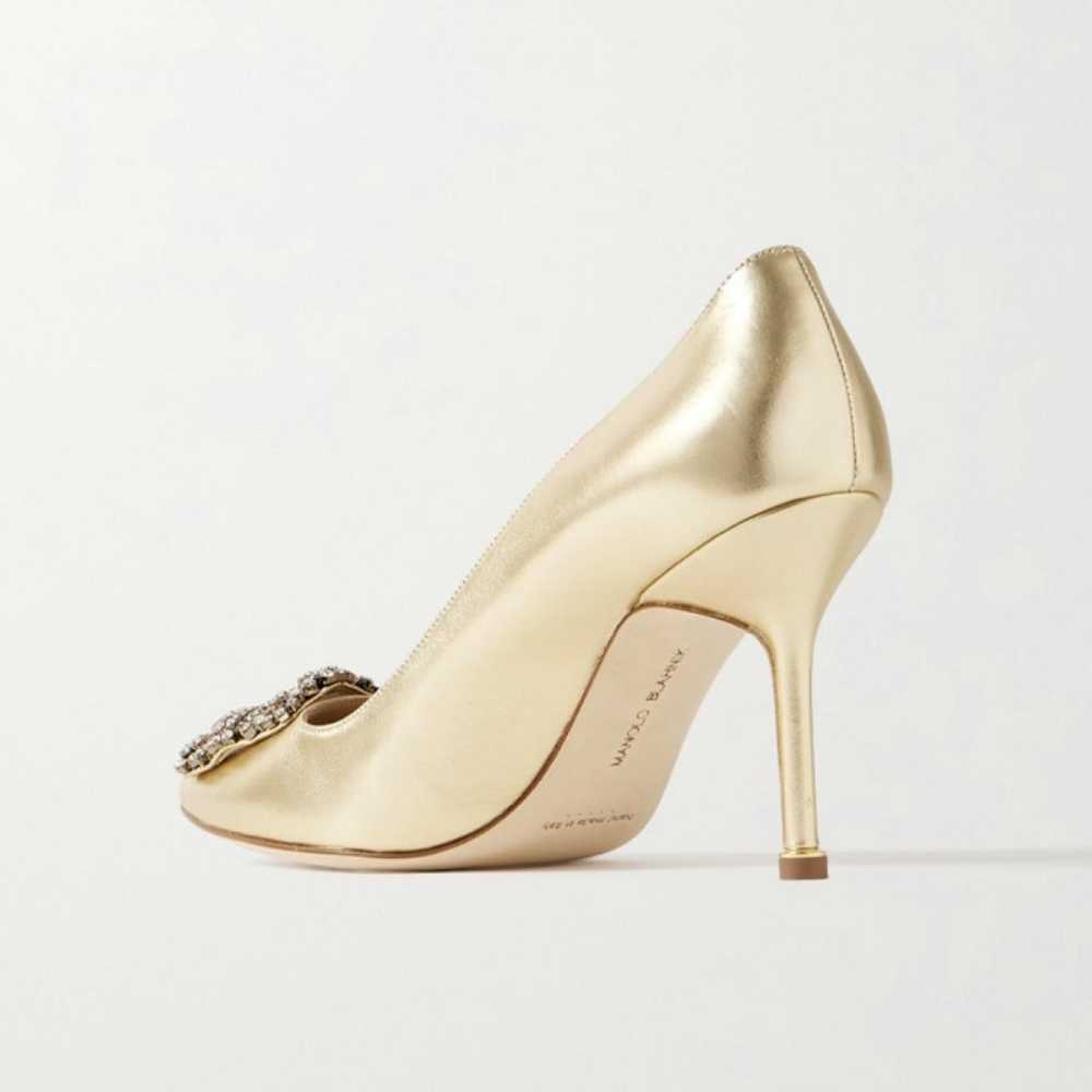 Manolo Blahnik Hangisi leather heels - image 2