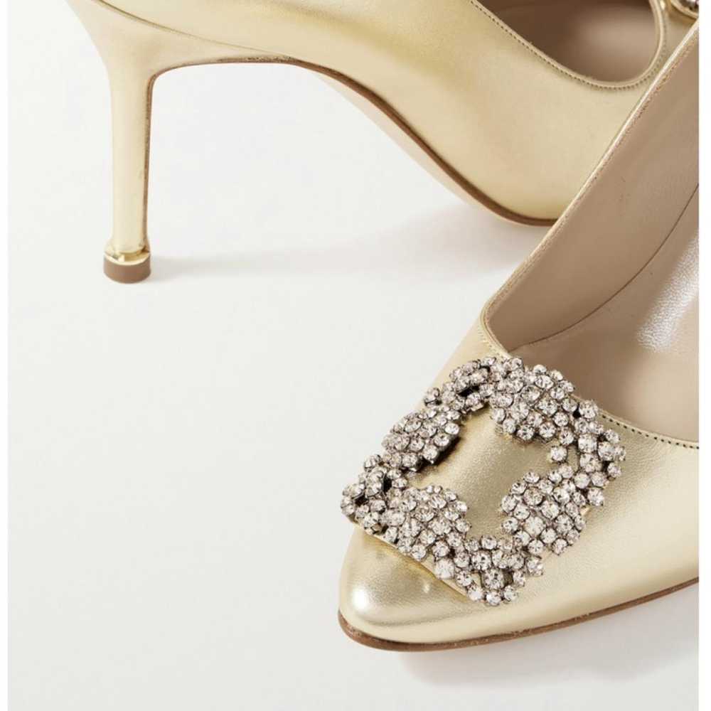 Manolo Blahnik Hangisi leather heels - image 3