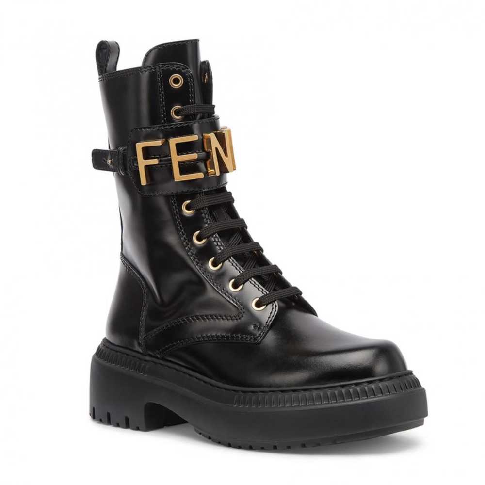 FENDI Leather biker boots - image 3