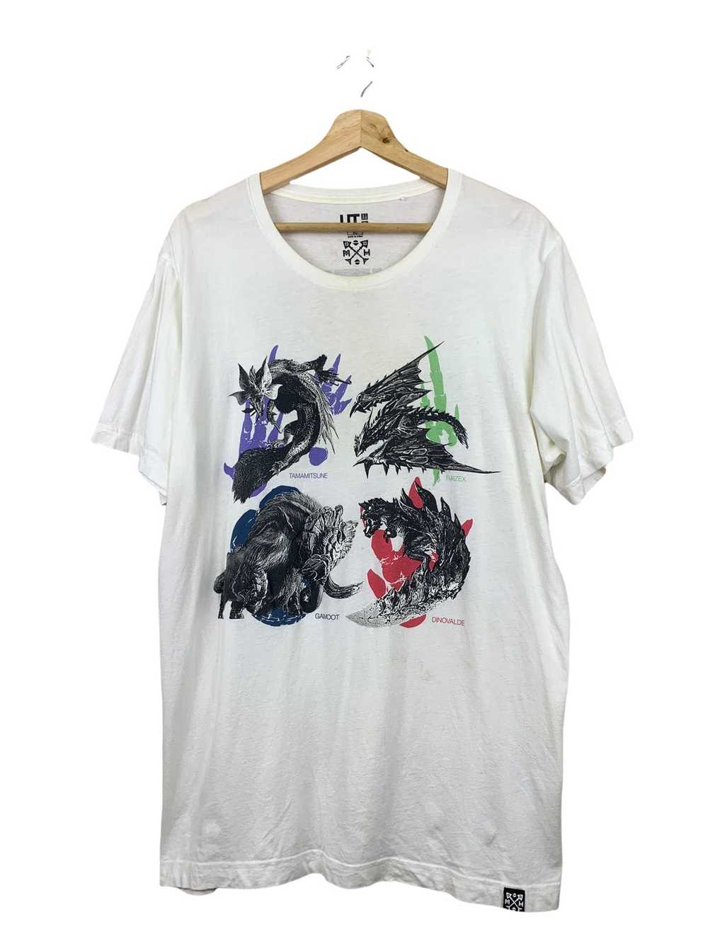 Monster hunter x uniqlo white t-shirt - image 1