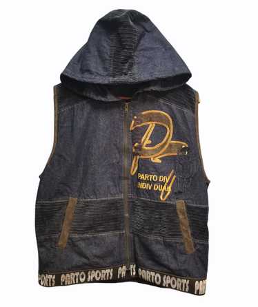 Porto Sports Denim Jacket Sleeveless With Hoodie - image 1