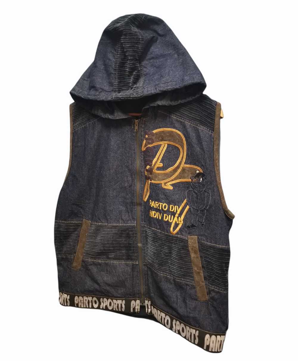 Porto Sports Denim Jacket Sleeveless With Hoodie - image 2