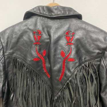 Protech Leather Jacket Biker Navajo Inspired - image 1