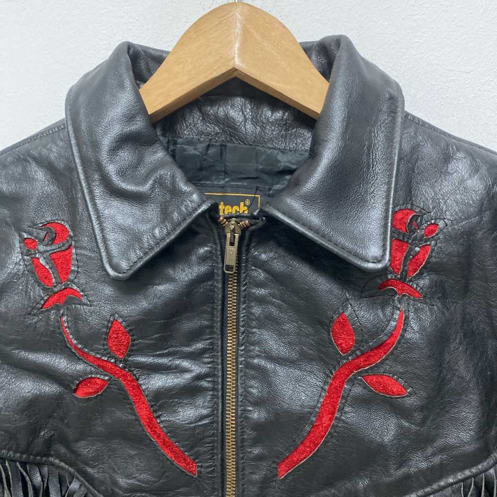 Protech Leather Jacket Biker Navajo Inspired - image 6