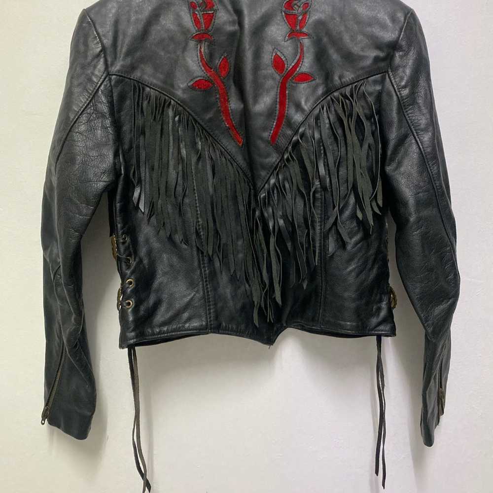 Protech Leather Jacket Biker Navajo Inspired - image 8